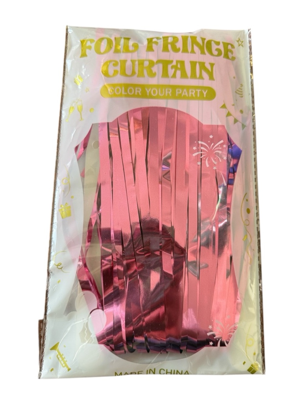 Foil Fringe Curtain - Pink Party Backdrop